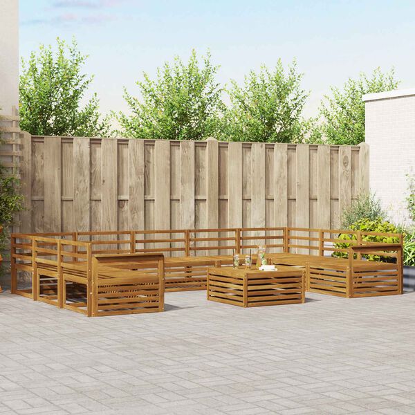 vidaXL Sofagarnituren 10 pcs Natur Massivholz Akazie