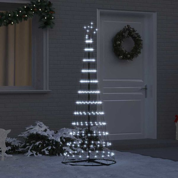 vidaXL LED-Weihnachtsbaum mit 230 LEDs Kaltwei&szlig; 184,5 cm Metall
