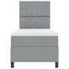 vidaXL Boxspringbett mit Matratze mit LED Hellgrau 80 x 200 cm Stoff