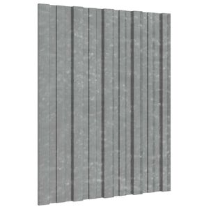 vidaXL Dachpaneel 36 pcs Silber 60 x 45 cm Verzinkter Stahl