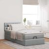 vidaXL Ottoman-Bett mit Matratze & LEDs Hellgrau 100x200 cm Stoff