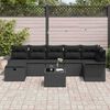 vidaXL Garten-Sofa-Set mit Kissen 8 pcs Schwarz Poly Rattan