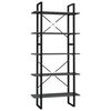vidaXL B&uuml;cherregal 5 F&auml;cher Grau 80x30x175 cm Holzwerkstoff