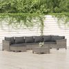 vidaXL 8-tlg. Garten-Lounge-Set mit Kissen Grau Poly Rattan