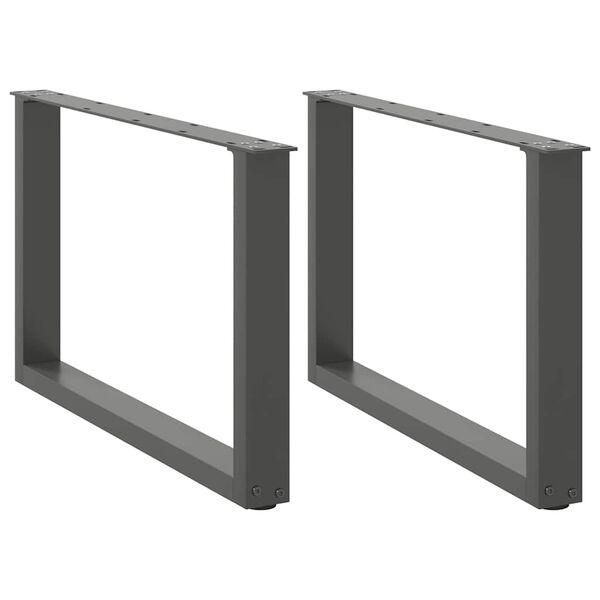 vidaXL Couchtischbeine U-Form 2 Stk. Anthrazit 60x(42-43) cm Stahl