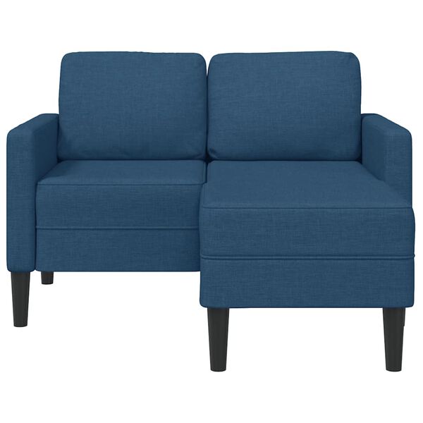 vidaXL 2-Sitzer-Sofa mit Chaiselongue L-Form Blau 125 cm Stoff