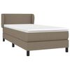 vidaXL Boxspringbett mit Matratze Taupe 80x200 cm Stoff