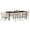 vidaXL Garten Essgruppe 7 pcs Braun Poly-Rattan
