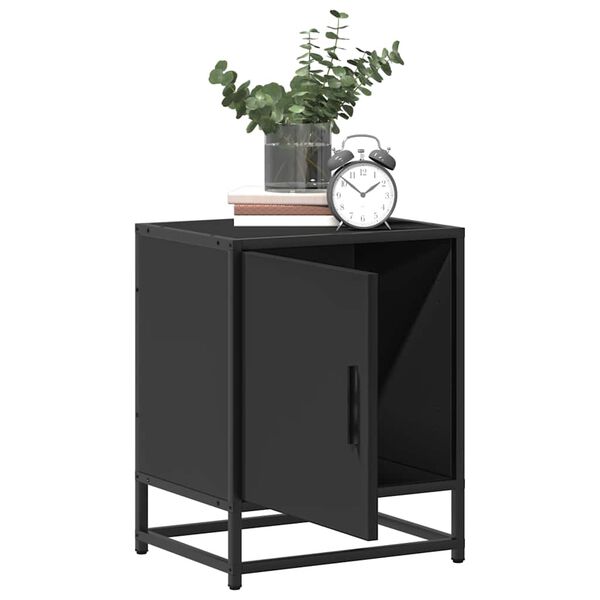 vidaXL Nachttisch Schwarz 40x31x50 cm Holzwerkstoff und Metall