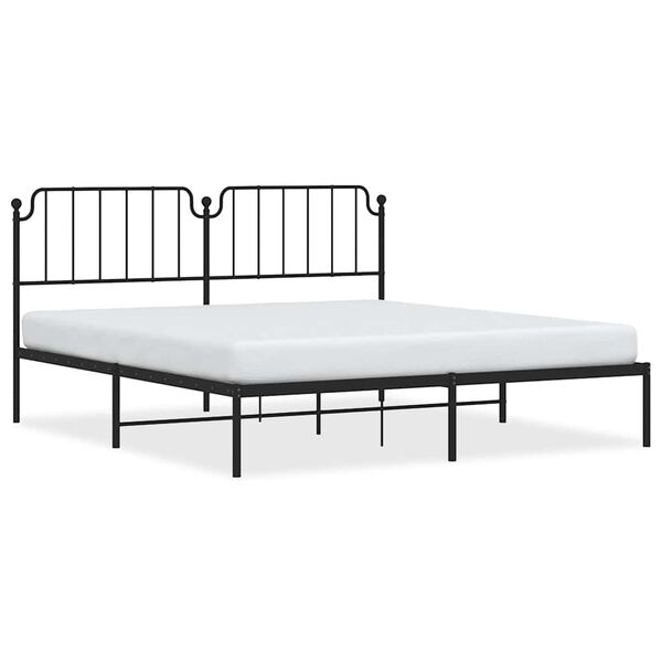 vidaXL Bettgestell mit Kopfteil Metall Schwarz 183x213 cm