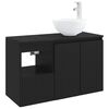 vidaXL Badezimmerm&ouml;bel-Set 2 stk. Schwarz Holzwerkstoff
