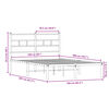 vidaXL Metallbett ohne Matratze Sonoma-Eiche 160x200 cm