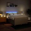 vidaXL Boxspringbett mit Matratze Creme 160x200 cm Stoff