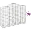vidaXL Gabionen mit Hochbogen 50Stk. 200x50x140/160cm Verzinktes Eisen