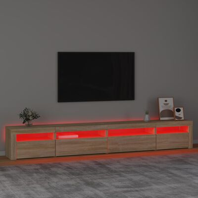 vidaXL TV-Schrank mit LED-Leuchten Sonoma-Eiche 270x35x40 cm