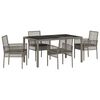 vidaXL Garten Essgruppe 5 pcs Grau Poly-Rattan