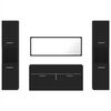 vidaXL 4-tlg. Badm&ouml;bel-Set Schwarz Holzwerkstoff