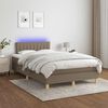 vidaXL Boxspringbett mit Matratze & LED Taupe 120x190 cm Stoff