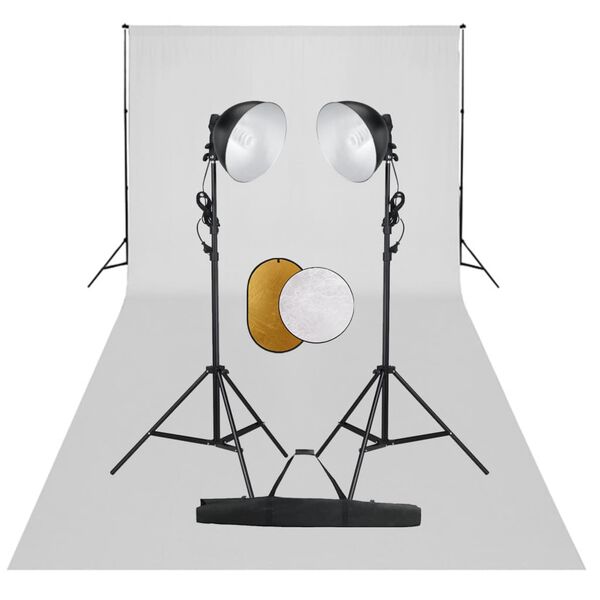 vidaXL Fotostudio-Set mit Leuchten, Hintergrund und Reflektor