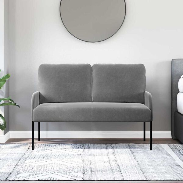 vidaXL Sofas mit Kissen 110cm Dunkelgrau Sperrholz