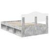 vidaXL Bettrahmen Beton Grau 135 x 190 cm Massives Kiefernholz