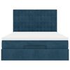 vidaXL Ottoman-Bett mit Matratzen & LEDs Dunkelblau 140x200 cm Samt