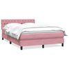 vidaXL Boxspringbett mit Matratze Rosa 140x210 cm Samt