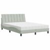 vidaXL Bett mit Matratze "Hanko" Hellgrau 120x200 cm Samt