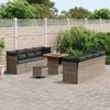 vidaXL Garten-Sofa-Set mit Kissen mit Speicher 11 pcs Grau