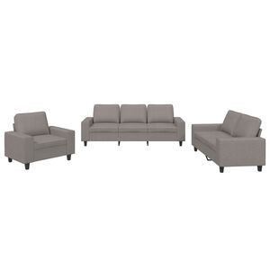 vidaXL 3-tlg. Sofagarnitur Taupe Stoff
