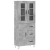 vidaXL Highboard Betongrau 69,5x34x180 cm Holzwerkstoff