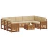 vidaXL Sofagarnituren 10 pcs Natur und Beige Massivholz Akazie