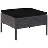 vidaXL 6-tlg. Garten-Lounge-Set mit Auflagen Poly Rattan Schwarz