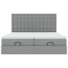 vidaXL Ottoman-Bett mit Matratzen & LEDs Hellgrau 160x200 cm Stoff