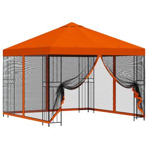vidaXL Garten Pavillon mit Seitenw&auml;nden 3 x 3 m Orange