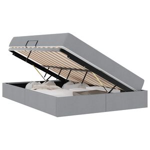 vidaXL Aufbewahrungsbett mit Matratze Hellgrau 140 x 200 cm Polyester