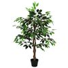 vidaXL K&uuml;nstliche Ficus-Pflanze Gr&uuml;n 90 x 16 x 110 cm Stoff und Holz