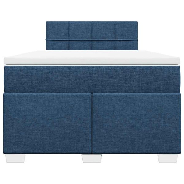 vidaXL Boxspringbett mit Matratze Blau 120x190 cm Stoff