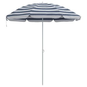 vidaXL Strandparasol Blau und Wei&szlig; 206 x 206 x 212 cm