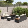 vidaXL Garten-Sofa-Set mit Kissen mit Speicher 8 pcs Schwarz und Creme