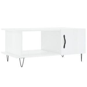 vidaXL Couchtisch Hochglanz-Wei&szlig; 90x50x40 cm Holzwerkstoff