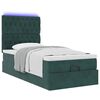vidaXL Ottoman-Bett mit Matratzen & LEDs Dunkelgr&uuml;n 90x190 cm Samt