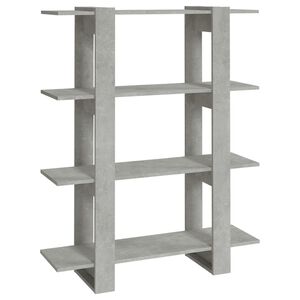 vidaXL B&uuml;cherregal/Raumteiler Betongrau 100x30x123,5 cm