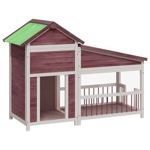vidaXL Hundeh&uuml;tte Mokka 143x60,5x109 cm Massivholz Kiefer