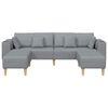 vidaXL Sofa mit Kissen 3 pcs Hellgrau Stoff