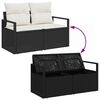 vidaXL Garten-Sofa-Set mit Speicher 10 pcs Schwarz Poly Rattan