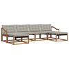vidaXL Outdoor-Sofagarnitur mit Kissen 6 pcs Nat&uuml;rlich und Hellgrau