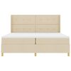 vidaXL Boxspringbett mit Matratze Creme 140 x 200 cm Stoff
