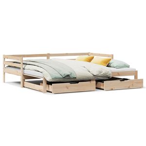 vidaXL Tagesbett Ausziehbar mit Schubladen ohne Matratze 90x190 cm
