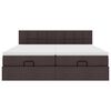 vidaXL Ottoman-Bett mit Matratzen Dunkelbraun 160x200 cm Stoff